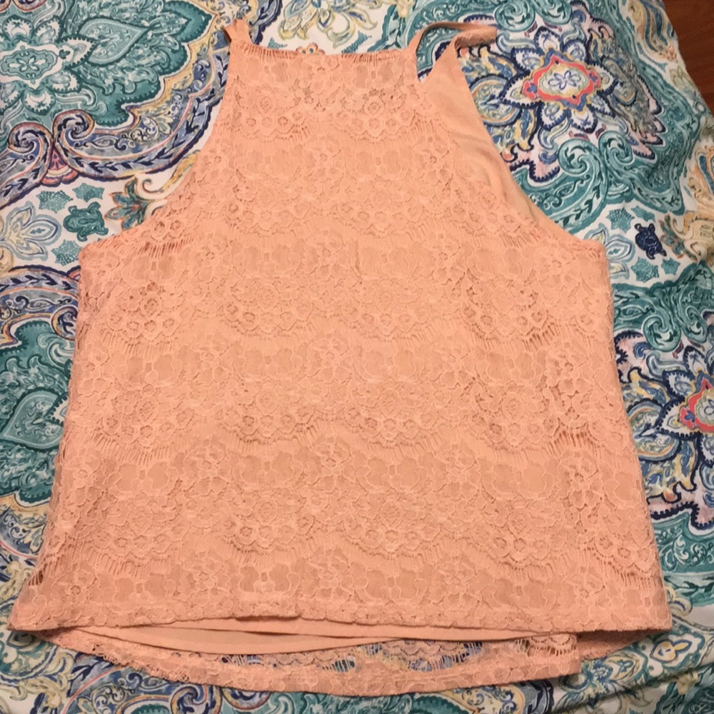 Light Pink Lace Tank Top - Picture 5 of 5
